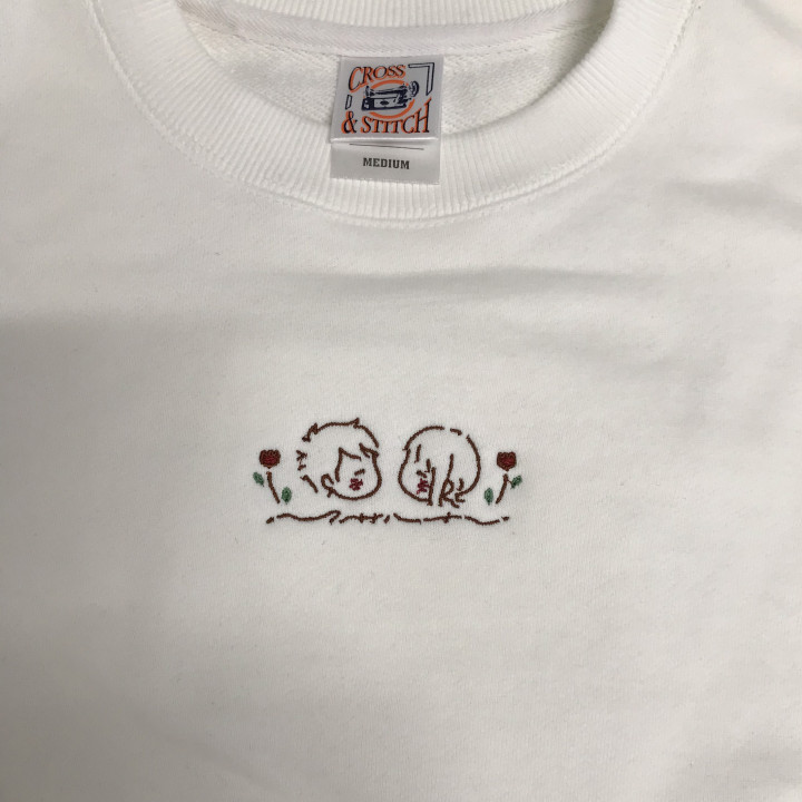 スウェット 【ロゴ刺繍】 胸中央・横8cm