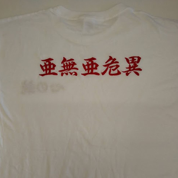 Ｔシャツ 【ネーム刺繍：行書体】 背面上部・1文字5.5cm程度