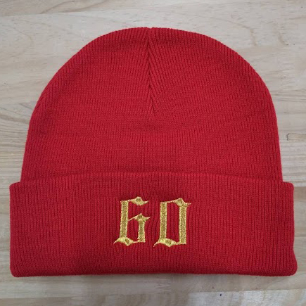 ビーニー 【ネーム刺繡：オールドイングリッシュ体】 折り返し部分中央・1文字4cm