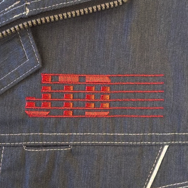 ジャケット〈お持込み〉 【ロゴ刺繍】 左ポケット上部・縦3cm×横10cm程度