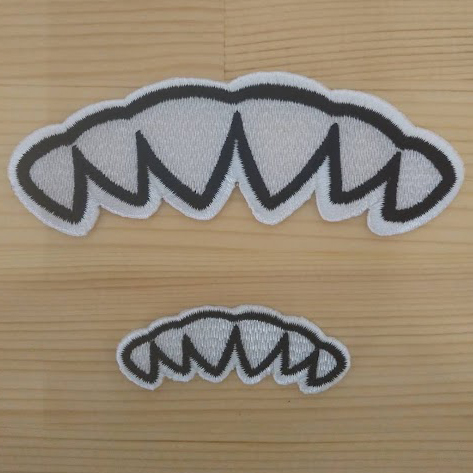 ワッペン単体 【刺繍ワッペン】 縦3.6cm×横10cm/縦1.8cm×横5cm程度