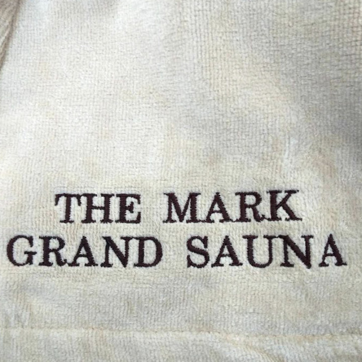 サウナハット〈お持込み〉  【ネーム刺繍：センチュリー体】  正面・1文字1cm