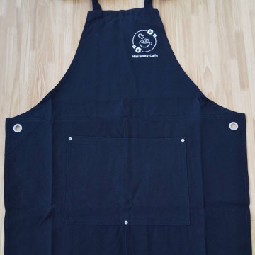 青色 刺繍入り エプロン（江戸前掛け） 82cm x 92cm 全13色】エプロン（首掛けタイプ・前中心丈80㎝・撥水・男女兼用