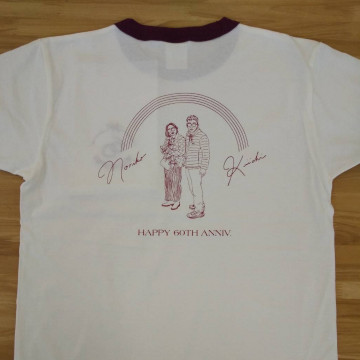 Tシャツ  【シルクプリント】  背面上部・横25cm(縦22.8cm程)