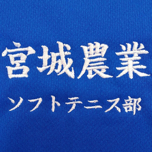 Tシャツ 【ネーム刺繍：楷書体】 左胸・1行目：1文字2cm/2行目：1文字1cm