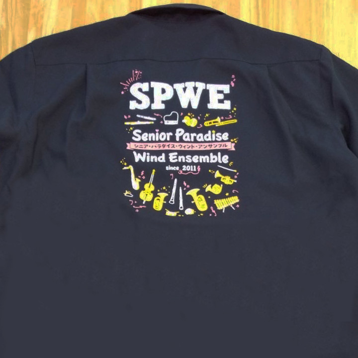 ジャケット 【シルクプリント】 背面上部・縦28.5cm×横21cm程度