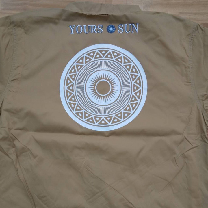 コーチジャケット 【DTF転写プリント】 襟下・横20cm/背面中央・縦横25cm程度