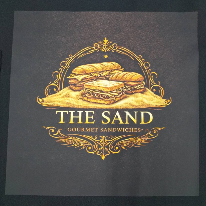 エプロン 【転写DTFプリント】 前面中央・縦25cm×横25cm程度