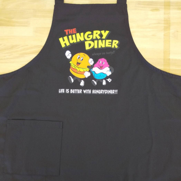 エプロン 【DTF転写プリント】 胸中央・縦21cm×横19cm程度