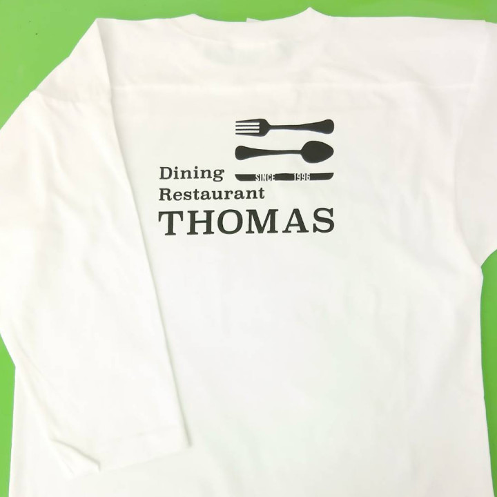 フットボールTシャツ 【シルクプリント】 背面上部・縦13.5cm×横20cm程度