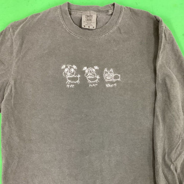 長袖Ｔシャツ 【ロゴ刺繍】 胸中央上部・縦6cm×横16cm程度