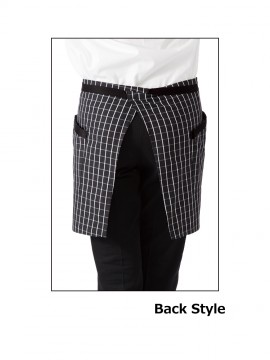 チェック柄 ショートエプロン