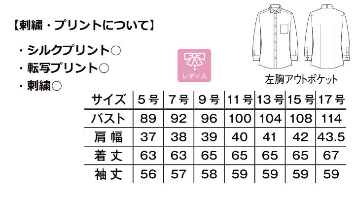 レディスウイングカラー長袖ブラウス