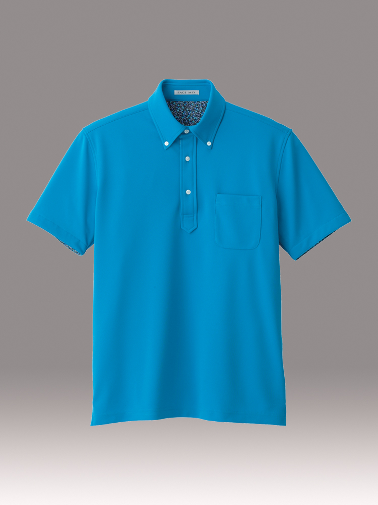 吸水速乾メンズポロシャツ（花柄A）