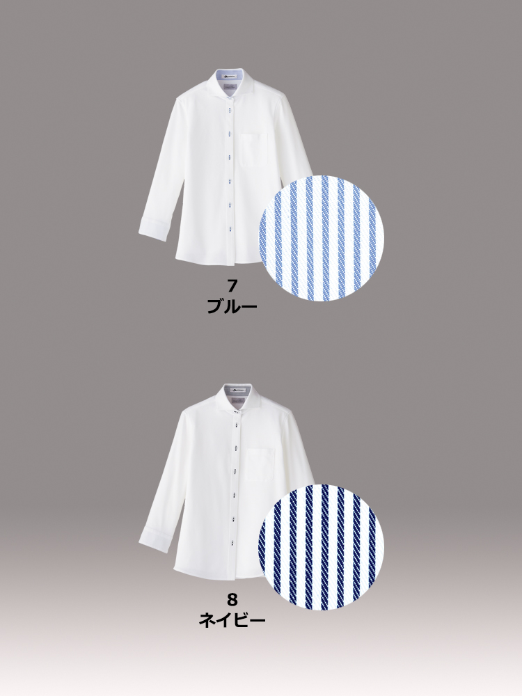 吸汗速乾ニット七分袖ブラウス