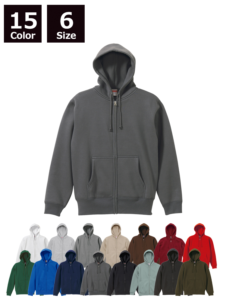 10.0oz T/Cスウェットフルジップパーカ(裏起毛)