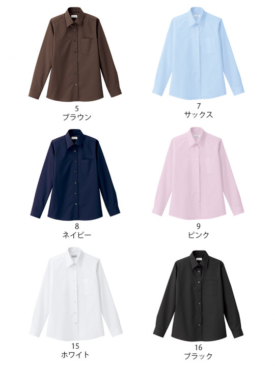 レディスレギュラーカラー長袖ブラウス