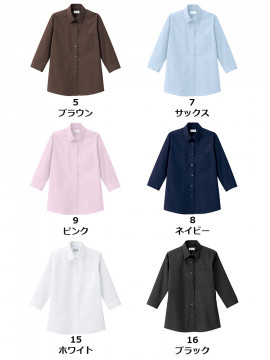 レディスレギュラーカラー七分袖ブラウス