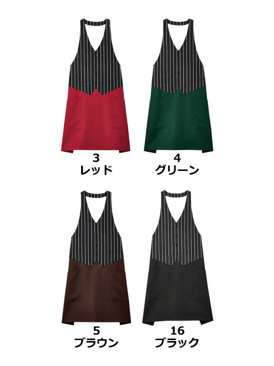 ベスト風エプロン（ストライプ）