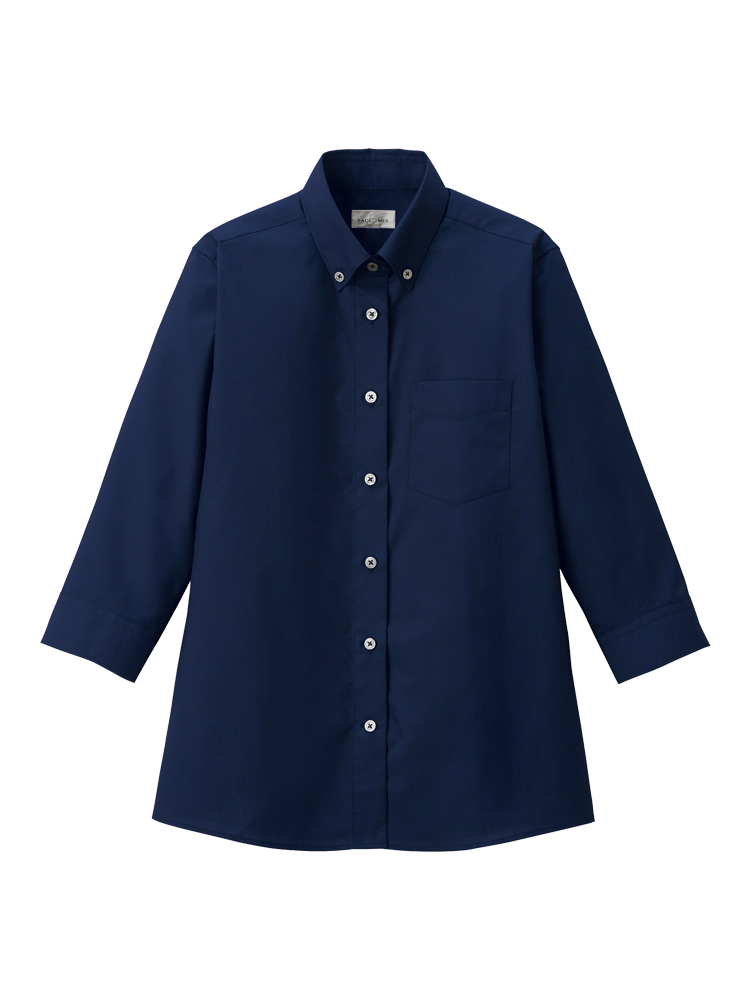 レディスボタンダウン七分袖ブラウス