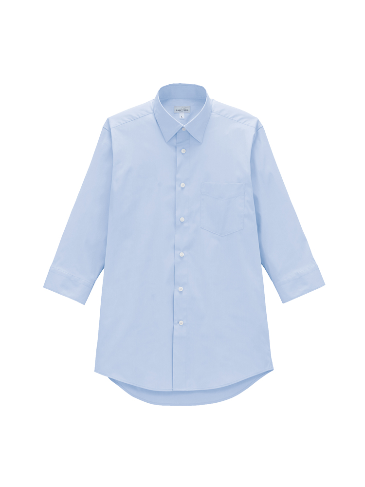 メンズレギュラーカラー七分袖シャツ