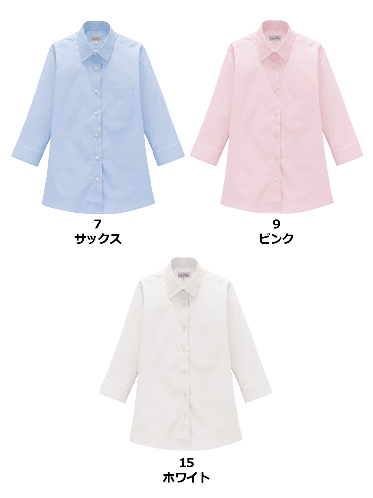 レディスレギュラーカラー七分袖ブラウス