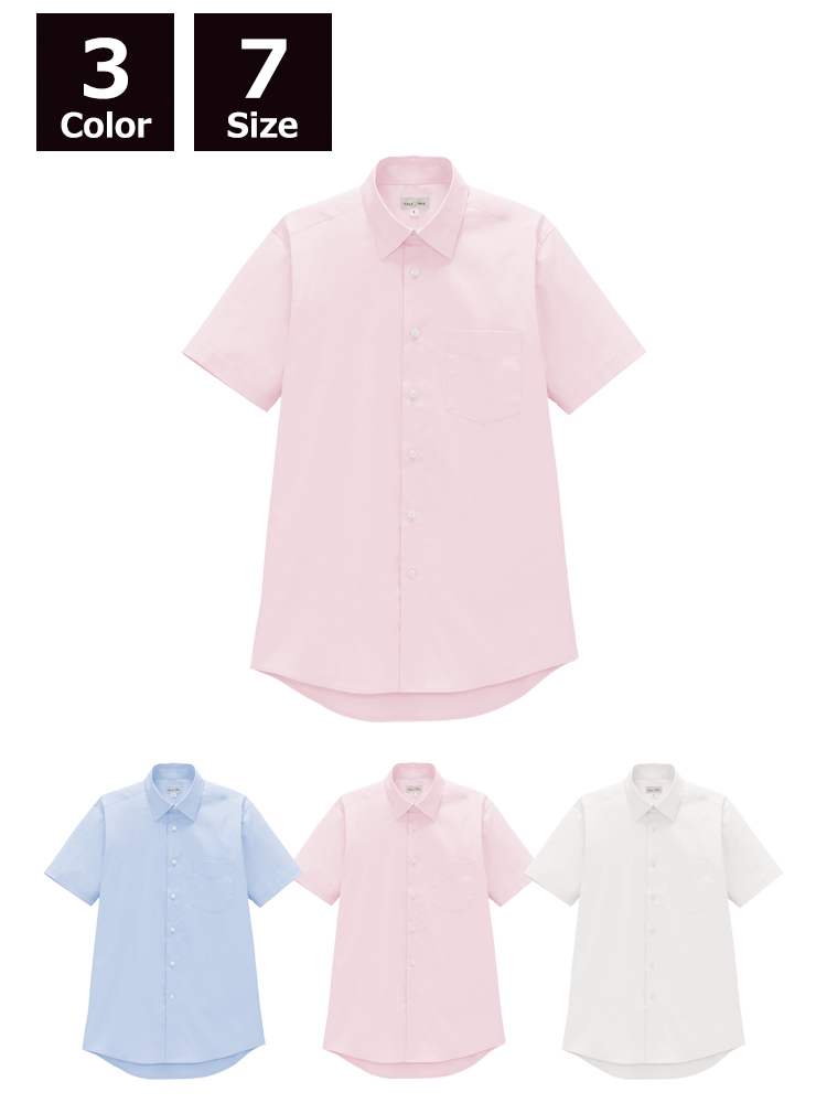 メンズレギュラーカラー半袖シャツ