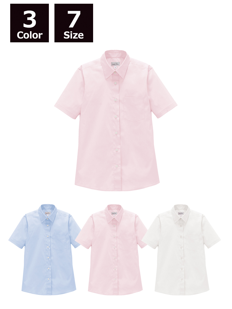 レディスレギュラーカラー半袖ブラウス