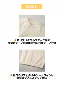 8.8oz オーセンティック パイル クルーネック スウェット（裏パイル）