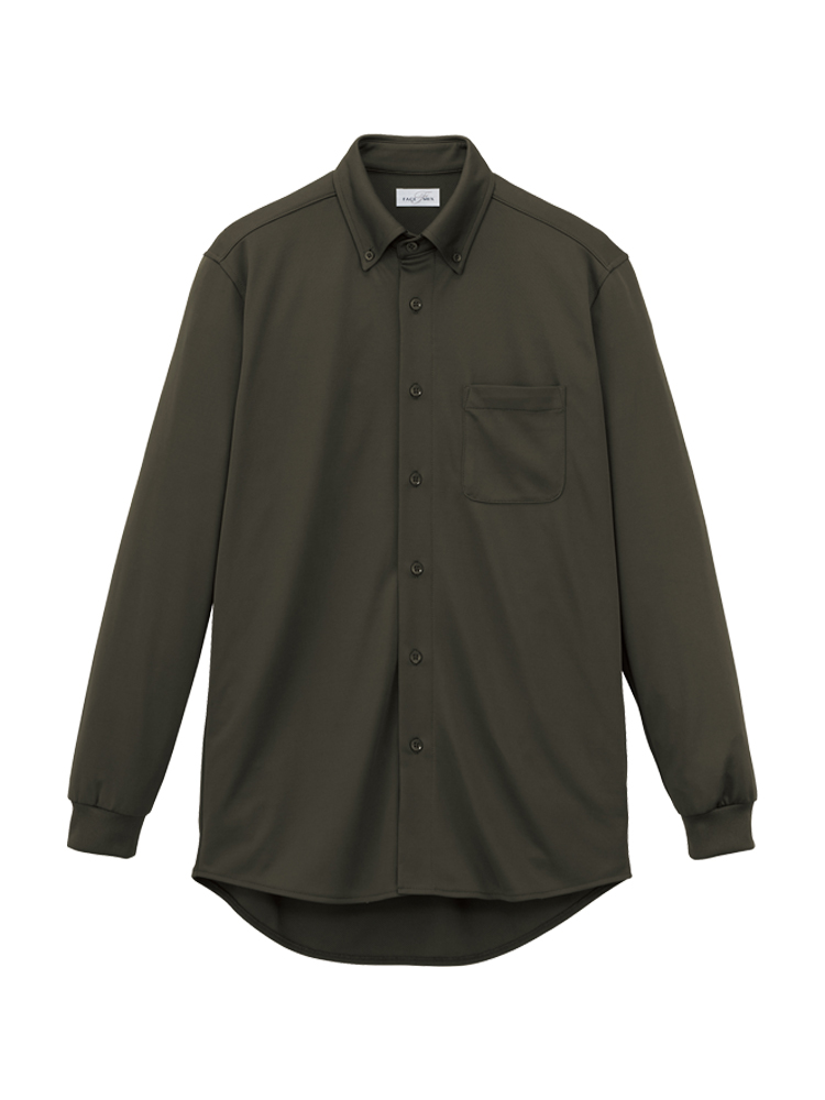 ユニセックスボタンダウン長袖シャツ