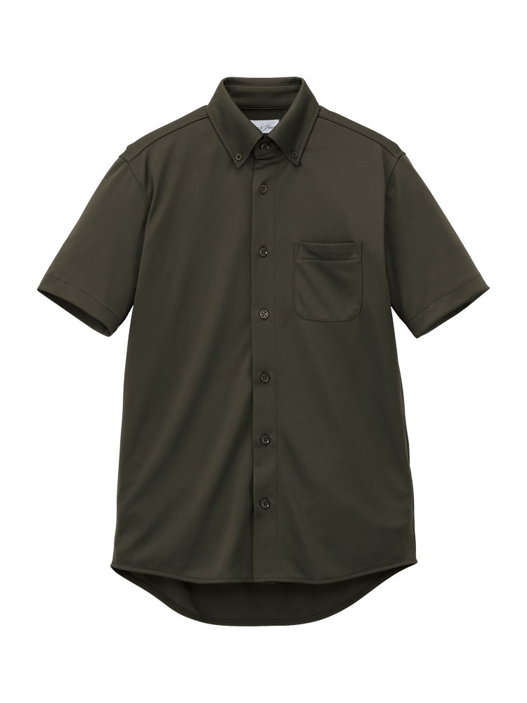 ユニセックスボタンダウン半袖シャツ