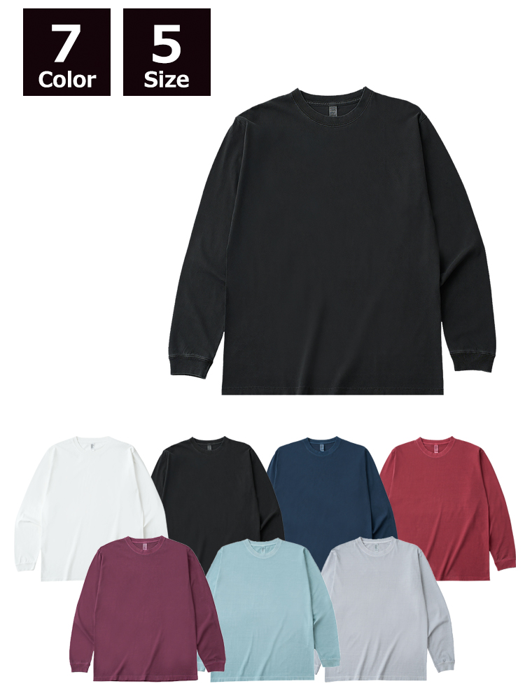 オリジナルTシャツをAS-DF1201D: 6.6oz ロングスリーブガーメントダイT