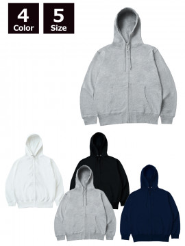 12oz プラチナフルジップパーカー