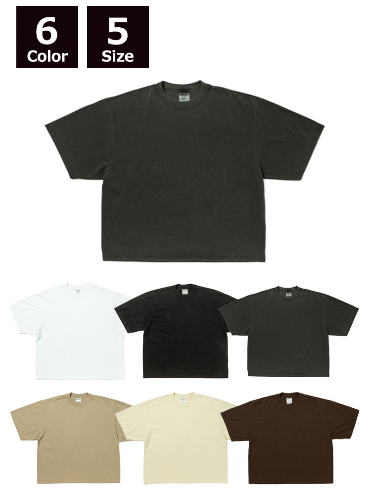 7.5oz ガーメントダイ ドロップショルダーTシャツ