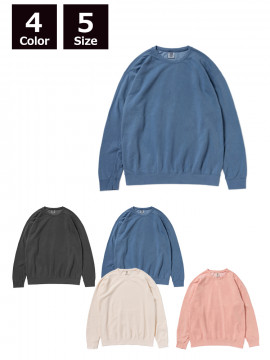 6.4oz ガーメントダイ ライトウェイト クルーネック スウェットシャツ