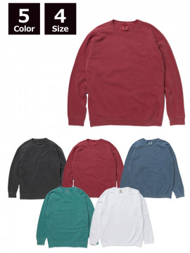 9.5oz ガーメントダイ クルーネック スウェットシャツ
