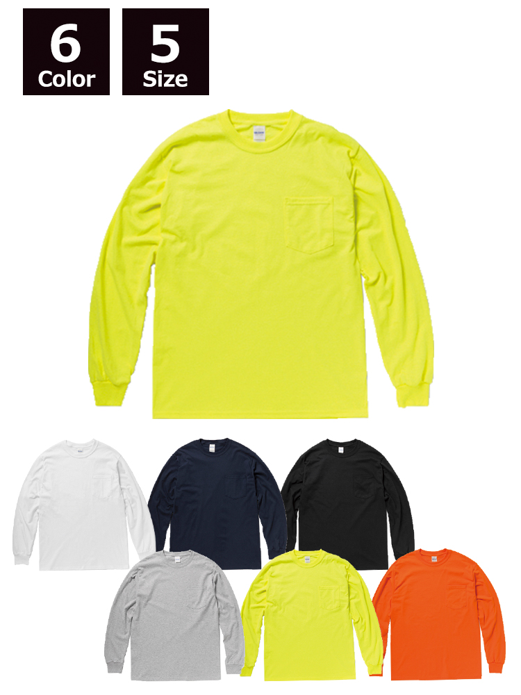 6.0oz ウルトラコットンロングスリーブポケットTシャツ