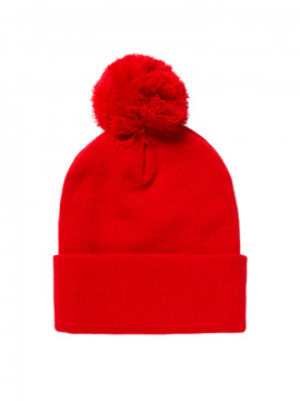 カフドポンポンニットビーニー