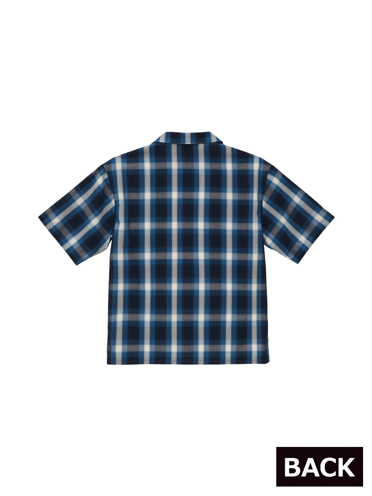 コットン オープンカラー ショートスリーブ シャツ