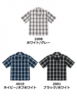 コットン オープンカラー ショートスリーブ シャツ