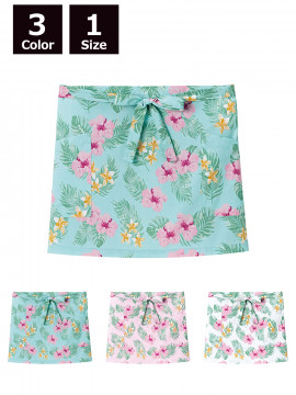 ショートエプロン（ハイビスカス柄）