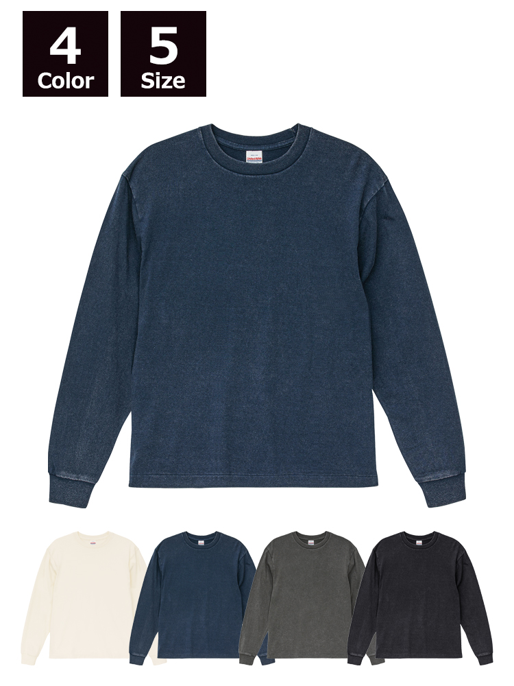 6.2oz オープンエンド フェードウォッシュ ロングスリーブ Tシャツ(2.1インチリブ)