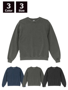 8.8oz オープンエンド フェードウォッシュ クルーネック スウェット(裏パイル)