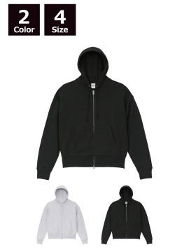 10.0oz ボックスシルエット スウェット フルジップ パーカ(裏パイル)