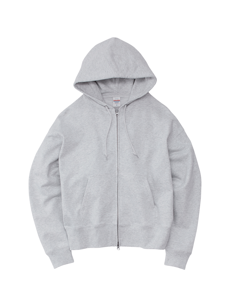 10.0oz ボックスシルエット スウェット フルジップ パーカ(裏パイル)